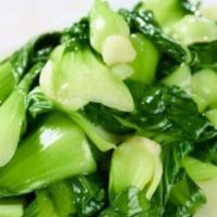 106. Bok Choy with Garlic 蒜蓉上海菜 · With white cabbage.