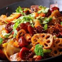 Spicy Dry Pot · Suggest portion: 1 person 5-8 items, 2 people 8-12 items and 4 people 12 or more items. Serv...