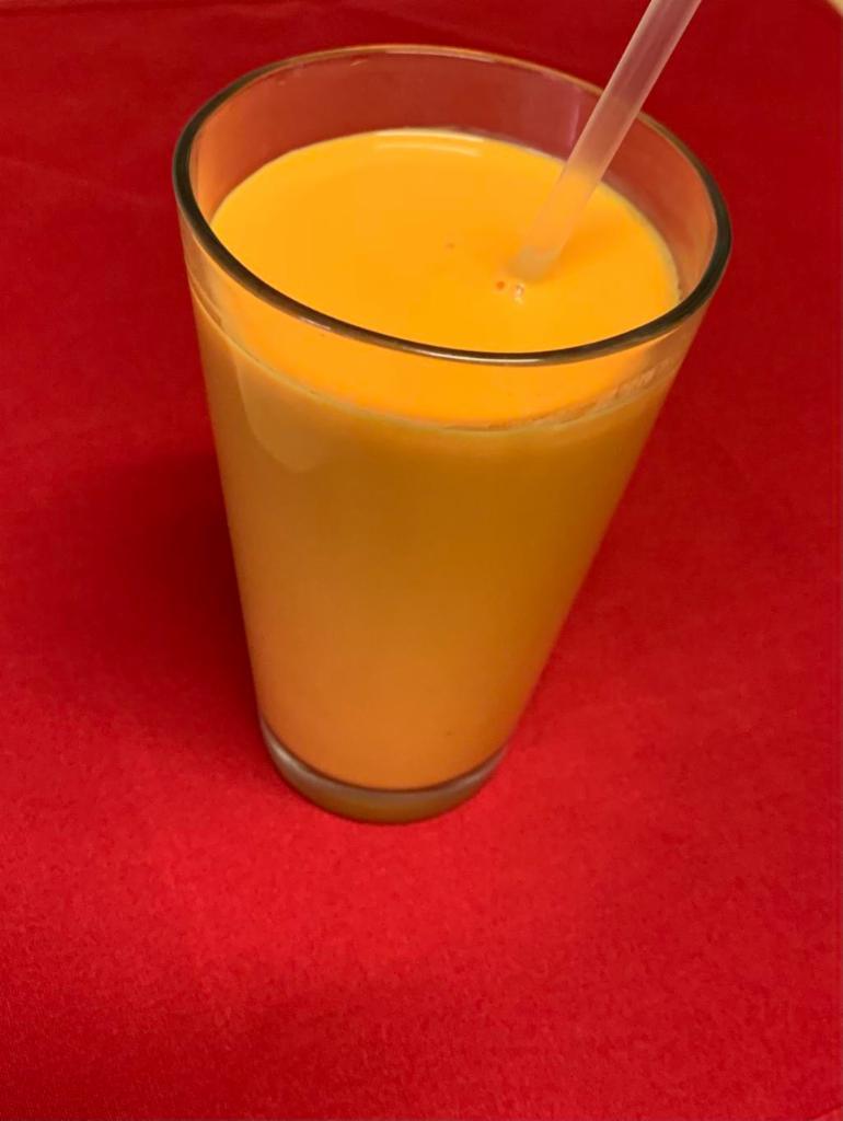 Mango Lassi · Yogurt-based drink blended with mango, sugar and spices.