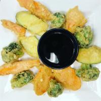Vegetable Tempura · Broccoli, carrots, yam, zucchini, With tempura sauce. 