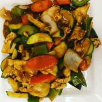 Curry Chicken · Chicken stir-fry with vegetable with curry sauce, sever steamed rice.