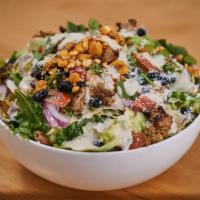 Mex-Tex · crunch lettuce blend, shredded kale, cotija, black beans, roasted corn, fire roasted tomato,...