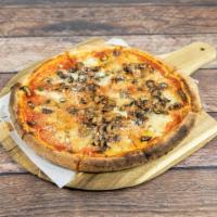 Funghi Pizza · Tomato sauce, Buffalo mozzarella, mushrooms.