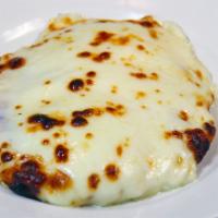 Arepa con Queso · White corn tortilla with mozzarella cheese.