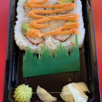 Spicy California Roll · Cucumber, crab, and avocado.