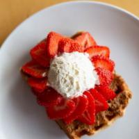The Works · Biscoff spread and house-made whipped cream with your choice of fresh fruit.