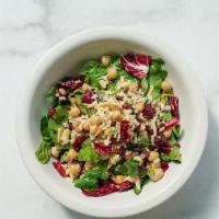 Chickpea Salad · Marinated Chickpeas, Brown Rice, Dried Cranberries, Spinach, Radicchio, Toasted Almonds, Her...
