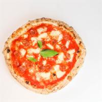 Spicy Salami (Massese) Pizza · San Marzano tomato sauce, mozzarella di bufala, ferrarini spicy salami.
