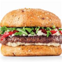 Mediterranean Impossible Burger™ · Impossibly delicious, 100% plant- based burger with roasted tomatoes, goat cheese, lemon cap...