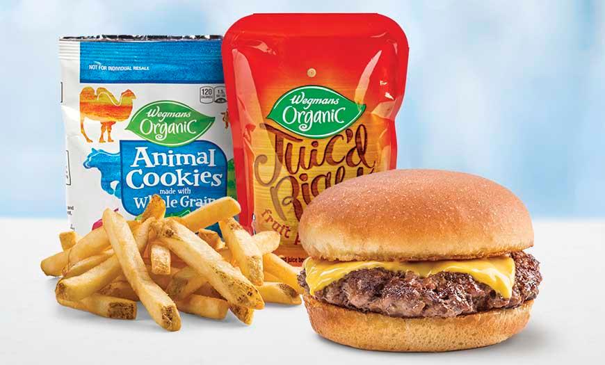 Kids Cheese Burger Meal · Kids cheese burger (cal. 430) Choice of side and small drink.
