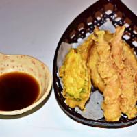 Mixed Tempura · Deep fried shrimp (2 pieces) and assorted vegetables.
