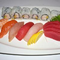 Sushi Sashimi Mix Dinner  · Chef's choice nigiri (6 pcs), tuna sashimi (4 pcs) and California roll.