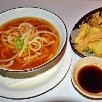 Tempura Udon · Udon noodles served with mixed tempura.