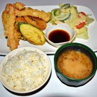 Mixed Tempura (Plate) · Deep fried shrimp (3 pcs) and assorted vegetables.