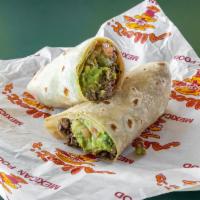 Machaca Breakfast Burrito · All mixed in bell pepper beef onion tomato and eggs. Flour tortilla with a savory filling.
