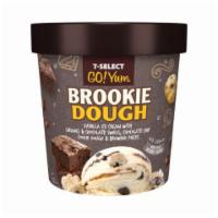 7-Select Go Yum Brookie Dough · First up, Brookie Dough! What we have here is a pint of vanilla and chocolate ice cream with...