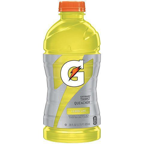 Gatorade Lemon Lime 28oz · A punch of flavor with a smooth finish that replenishes electrolytes in the body that can be lost during a workout. Go ahead and refuel!
