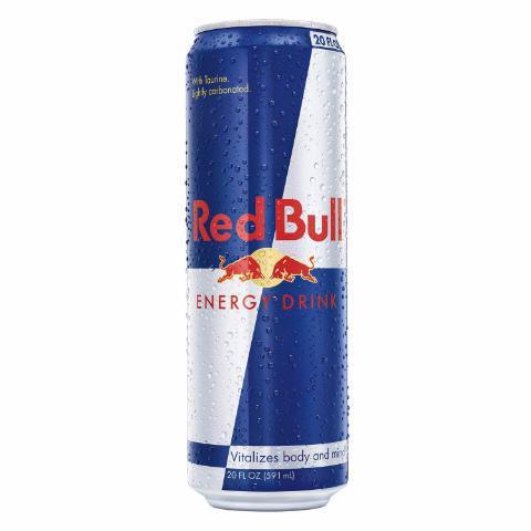 Red Bull 20oz · Energy drink containing highly quality ingredinets of Caffeine, Taurine, some B-group Vitamins, and Sugars.