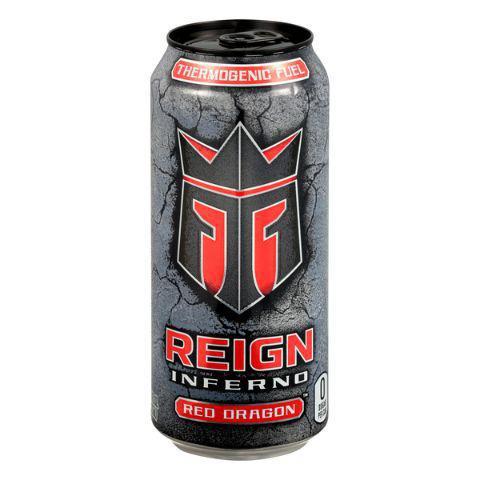 Reign Inferno Red Dragon 16oz · Introducing Reign Inferno, a new thermogenic fuel that burns calories & accelerates metabolism with 300MG of natural caffeine, BCAAs, electrolytes, 0 sugar