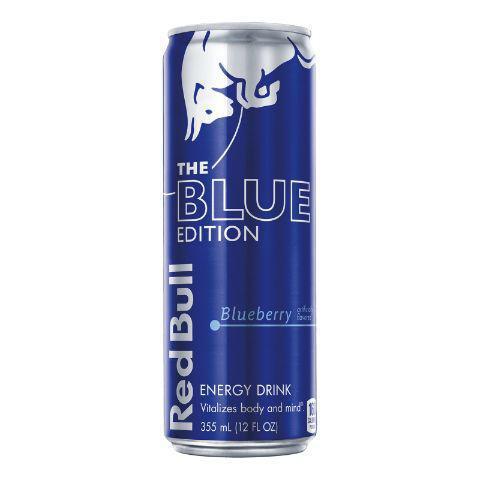 Red Bull Blue Edition, Blueberry 12oz · Single 12 fl oz can of Red Bull Energy Drink Blue Edition 
Red Bull Blue Edition's special formula contains ingredients of high quality: Caffeine, Taurine,
some B-Group Vitamins, Sugars