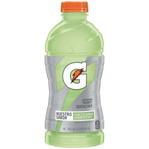 Gatorade Lime Cucumber 28oz · Feeling dehydrated? Pick up a bottle of the Gatorade G Series Lime Cucumber to rehydrate and refuel your body.