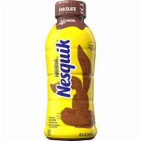 Nesquik Chocolate Milk 14oz · Made with 100% real low fat milk, each serving boasts 14g of protein..