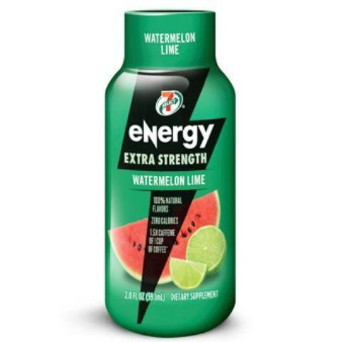 7-Select Energy Shot Watermelon 2oz · Energize your day with 1.5x the caffeine of 1 cup of coffee, 0 calories, and 100% natural flavors this energy shot is the perfect boost.