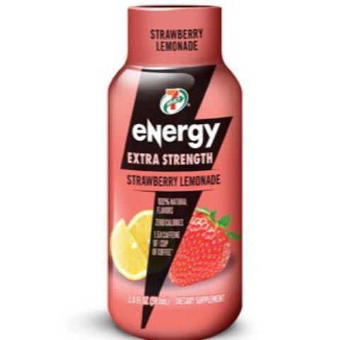 7-Select Energy Shot Extra Strength Strawberry Lemonade 2oz · 100% natural flavors. Zero calories and 1.5x times more caffeine than a cup of coffee.