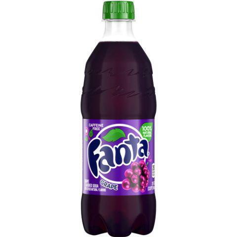 Fanta Grape 20oz · A refreshing soft drink busting with grape flavor. Caffeine free and made with 100% natural flavors.