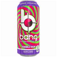 Bang Swirly Pop 16oz · Power up with Bang's potent brain & body-rocking fuel: Creatine, Caffeine, CoQ10 & BCAAs (Br...