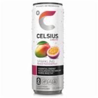 Celsius Mango Passionfruit 12oz · A crisp mango passion fruit-flavored pick-me-up. Formulated with ingredients to provide ener...