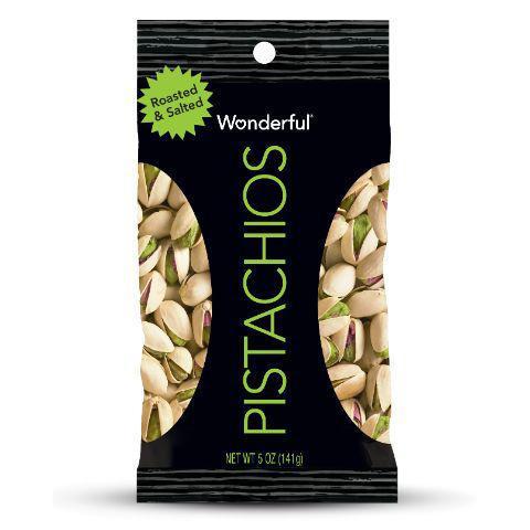 Wonderful Pistachios 5oz · Gluen free, Non-GMO roasted and salted pistachios.