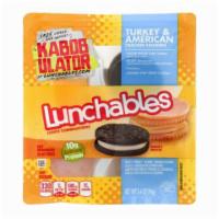 Turkey & American Cracker Stackers Lunchables 3.4oz · Ready-to-eat meal complete with white meat turkey, American cheese, and a DOUBLE STUF OREO c...