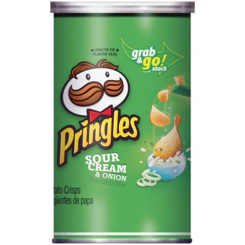 Pringles Sour Cream & Onion 2.3oz · It’s a flavor combination that can’t be beat with an addicting taste you’ll be craving all the time. Good thing it’s portable!