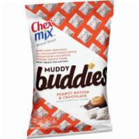 Chex Mix Muddy Buddies 4.5oz · Sweet mix of Chex, chocolate-peanut butter and sugary powder.