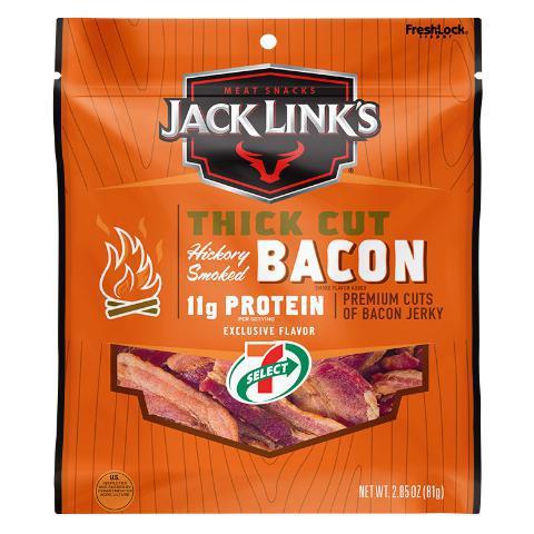 7-Select Jack Links Hickory Smoked Bacon Jerky 2.85oz · Savory Meat and spices with a hint of smoked bacon flavor