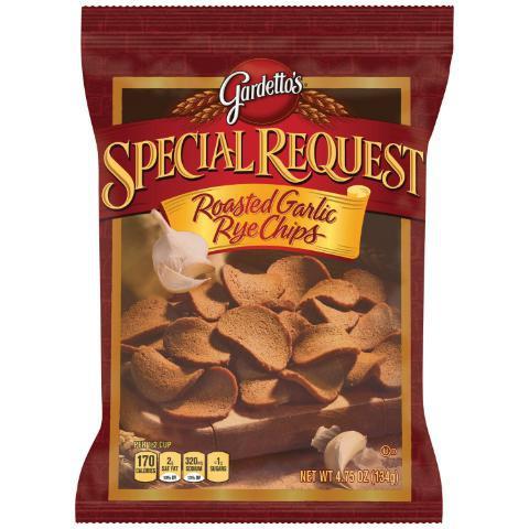 Gardettos Roasted Garlic Rye Chips 4.75oz · One-of-a-kind dark rye snack delivers an extraordinary, indulgent taste without the need for a reservation.