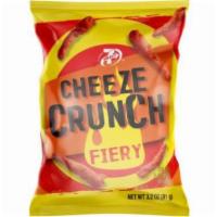 7-Select Cheeze Crunchies Fiery 3.2oz · Delicious, Crunchy, Cheesy & Hot