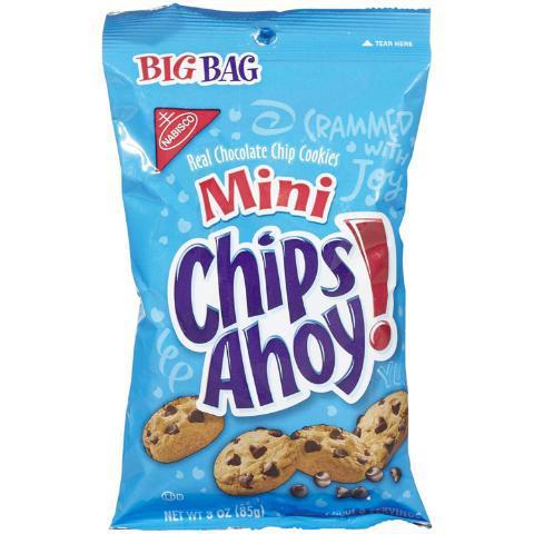 Nabisco Chips Ahoy Mini Big Bag 3oz · Bite-sized crunchy chocolate chip cookies.