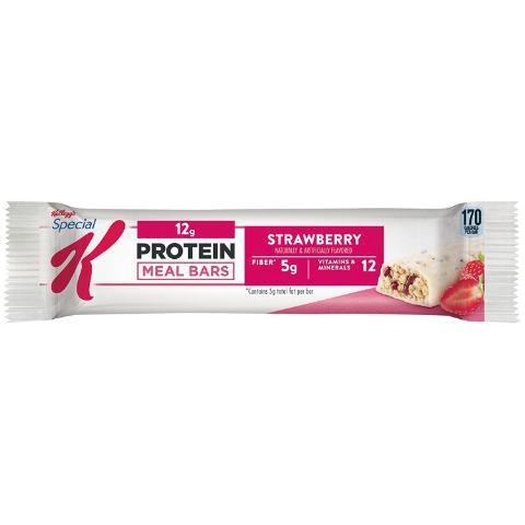 Special K Protein Bar Strawberry 1.5oz · Each bar provides 12gm of protein and is deliciously crafted with crispy soy and corn puffs, strawberry-flavored fruit pieces and a coating of cream.