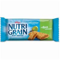 Kellogg's Nutri Grain Apple Cinnamon 1.3oz · Each bar is golden-baked crust of wheat and whole grain oats and filled with rich strawberry.