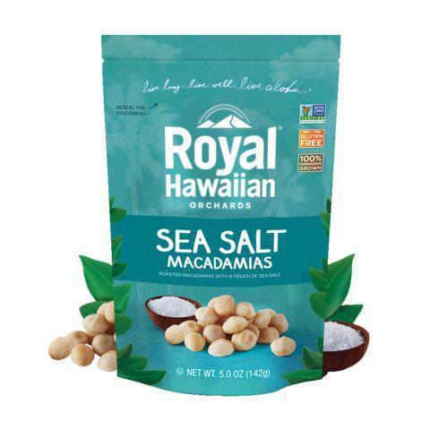 Royal Hawaiian Sea Salt Macadamia 1.25oz · These delectable macadamia nuts are lightly dusted with sea salt for a pleasant taste from Royal Hawaiian Orchards