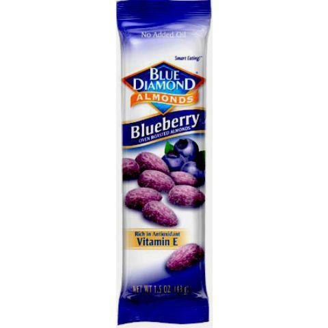Blue Diamond Blueberry Almonds Tube 1.5oz · The Sweet Taste Sensation: Bursting with fruit flavor, Blue Diamond® Blueberry-Flavored almonds combine the goodness of fruit with oven-roasted almonds