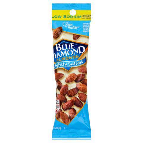 Blue Diamond Lightly Salted Almonds 1.5oz · Lightly Salted Almonds at Blue Diamond for a delicious low salt snack that doesn't sacrifice any flavor but perfectly brings out the almond taste