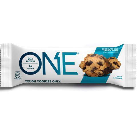 OneBar Chocolate Chip Cookie Dough Protein Bar 2.12oz · This ONE™ Chocolate Chip Cookie Dough protein bar has the uncooked taste you love, loaded with 20 grams of protein and just 1 gram of sugar.