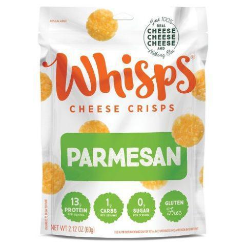 Whisps Cheese Crisps Parmesan 2.12oz · Award-winning Parmesan aged, grated, and baked into a perfect crispy Whisp.