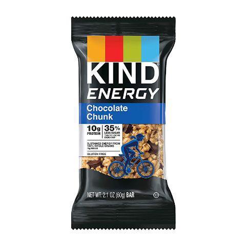 Kind Energy Bar Chocolate Chunk 2.1oz · Five blended super grains - oats, quinoa, buckwheat, amaranth and millet - with chocolate chunks to give this energy bar just the right amount of rich taste.