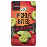 7-Select Pickle Bites Hot 3.5oz · Perfeclty proportioned dill pickle bites with added spice. 3.5oz.
