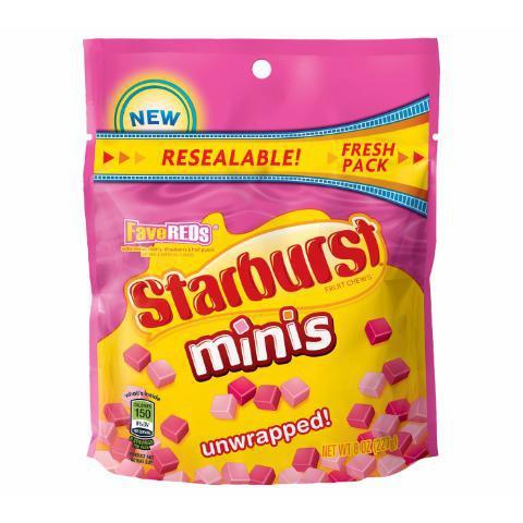 Starburst Minis FaveRed 8oz · Your favorite juicy red flavors – strawberry, fruit punch, watermelon and cherry – together in one pack.