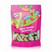 7-Select Sour Neon Worm Gusset 14oz · These remarkably soft and chewy worms covered in sourness, leaving a tart taste.